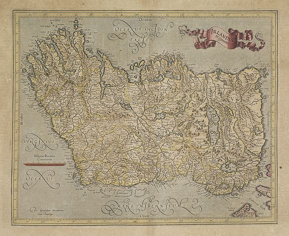 MERCATOR, G. / HONDIUS, J., Irlandiae Regnum., antique map, old maps