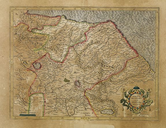 MERCATOR,G./ HONDIUS,J., Marchia Anconitana cum Spoletano Ducatu., antique map, old maps