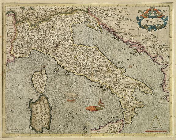 MERCATOR, G. / HONDIUS, J., Italia., antique map, old maps