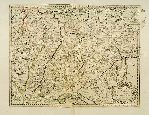 SANSON,N./ MARIETTE,P., Palatinat du Rhein/ Alsace/ Souabe .., antique map, old maps