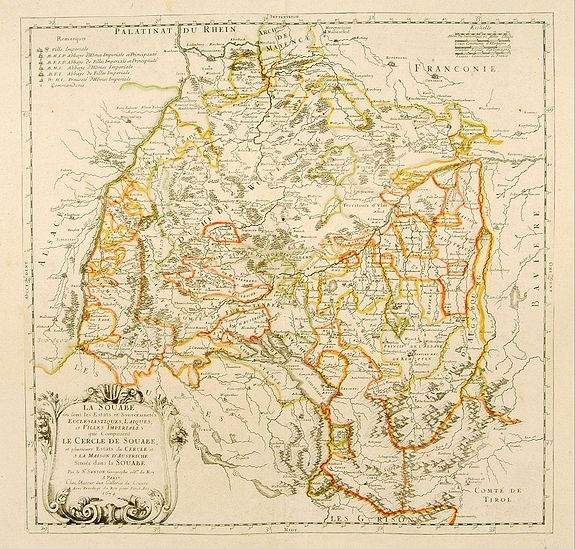 SANSON,N./ MARIETTE,P., La Souabe., antique map, old maps