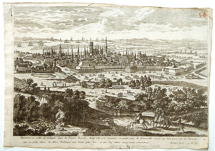 AVELINE,P. / CREPY, Dantzick Ville de Pologne dans la Prusse Royale., antique map, old maps