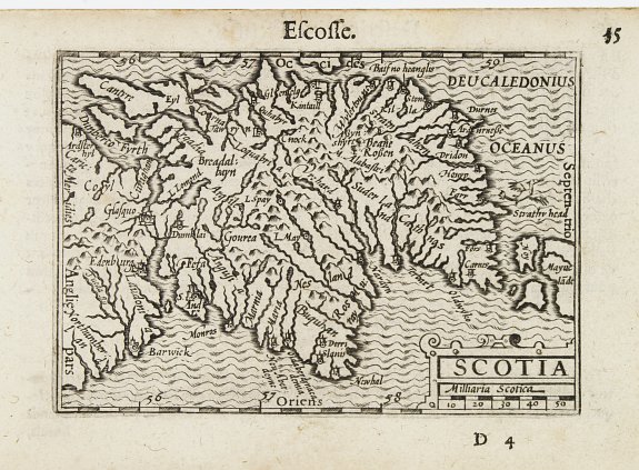 LANGENES,B., Scotia., antique map, old maps