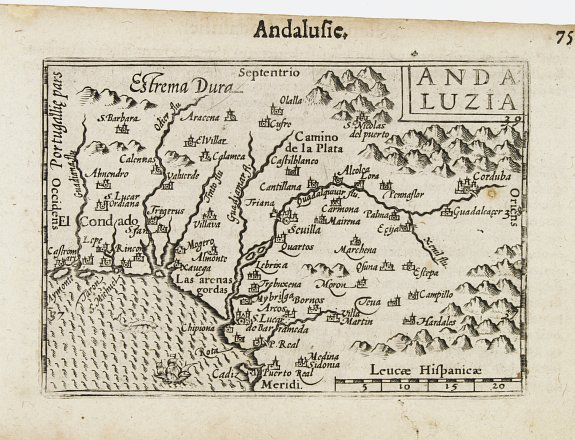 LANGENES,B., Andaluzia., antique map, old maps