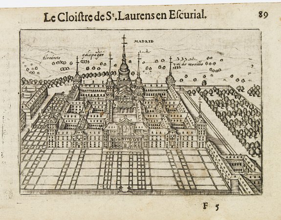 LANGENES,B., Le Cloitre de St Laurent en Escurial., antique map, old maps