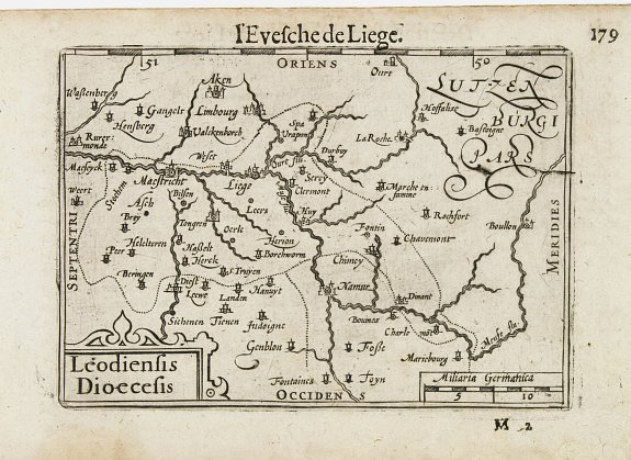 LANGENES,B., Leodiensis Dioecesis., antique map, old maps