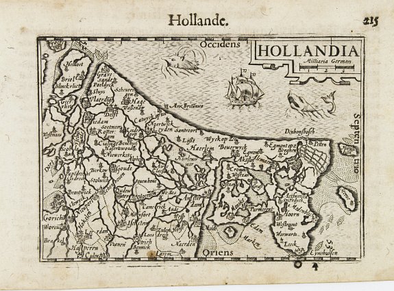 LANGENES,B., Holandia / Hollande., antique map, old maps