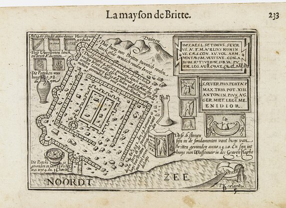 LANGENES,B., La Mayson de Britte., antique map, old maps