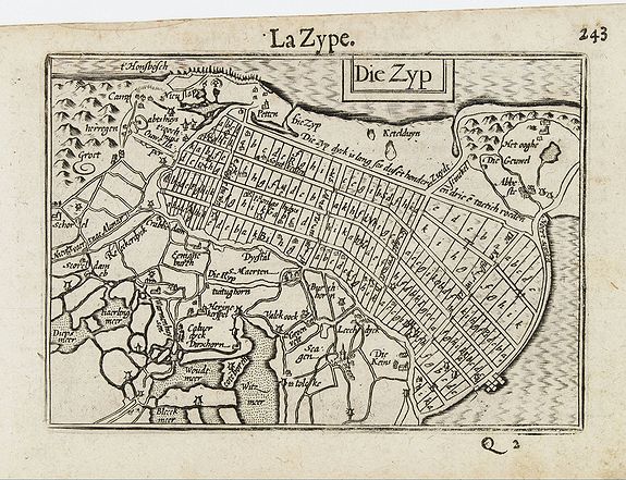 LANGENES, B., Die Zyp / La Zype., antique map, old maps