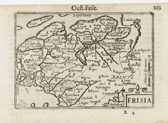 LANGENES,B., Frisia., antique map, old maps