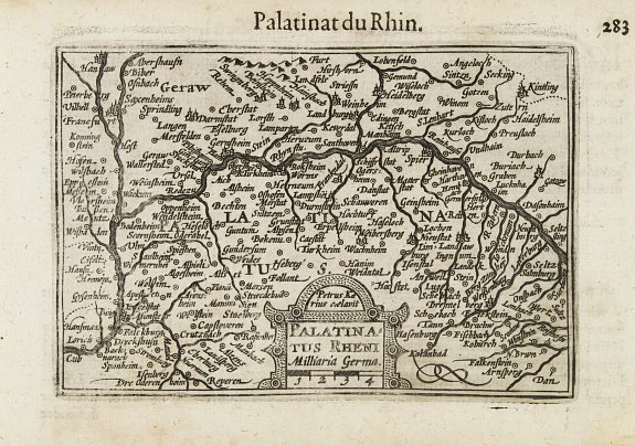 LANGENES,B., Palatinatus Rheni / Palatinat du Rhin., antique map, old maps