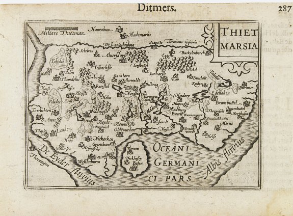 LANGENES,B., Thiet Marsia., antique map, old maps