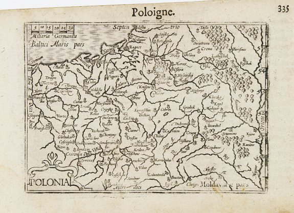 LANGENES,B., Poloigne., antique map, old maps