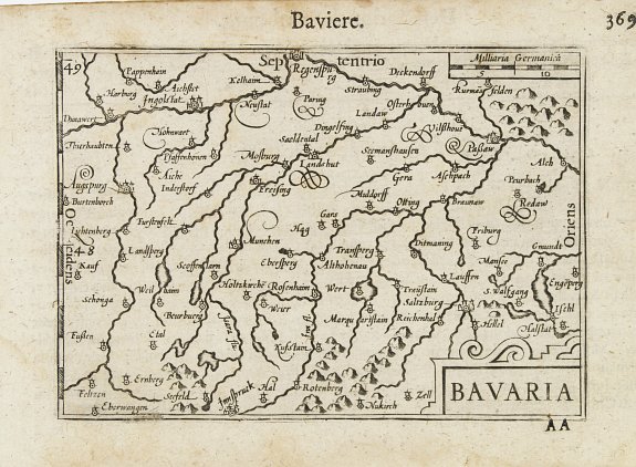 LANGENES,B., Bavaria., antique map, old maps