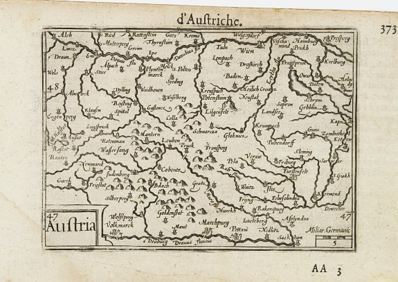LANGENES,B., Austria., antique map, old maps