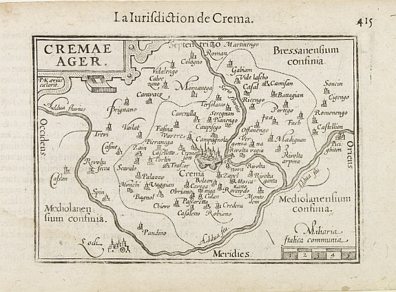 LANGENES,B., Cremae Ager., antique map, old maps