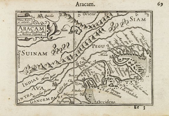 LANGENES, B., Aracam., antique map, old maps
