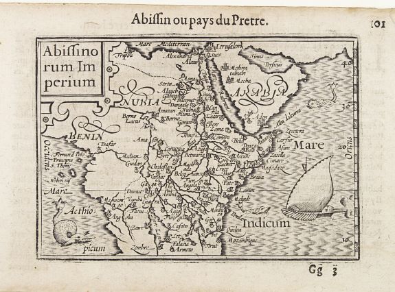 LANGENES, J.B., Insula & Arx Mosambique., antique map, old maps