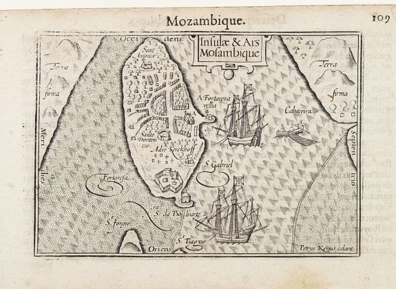 LANGENES, B., Insulae et Ars Mosambique / Mozambique., antique map, old maps