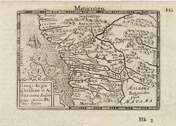 LANGENES, B., Congo Regni Christiani in Africa / Manicongo., antique map, old maps