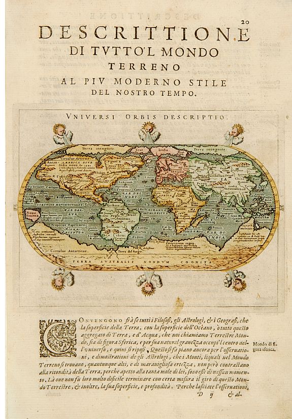 PORRO,G./ MAGINI,G., Universi Orbis Descriptio., antique map, old maps