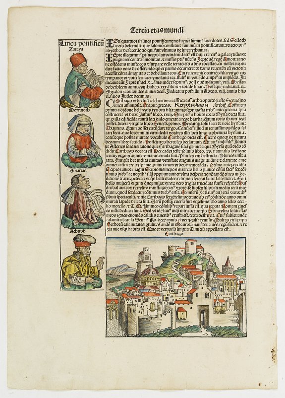 SCHEDEL, H., Tercia Etas Mundi. / Carthago. / Folio XL., antique map, old maps