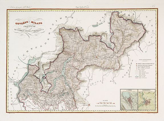 STANGHI, V., Governo di Milano / Provincia di Como e Valtellina., antique map, old maps
