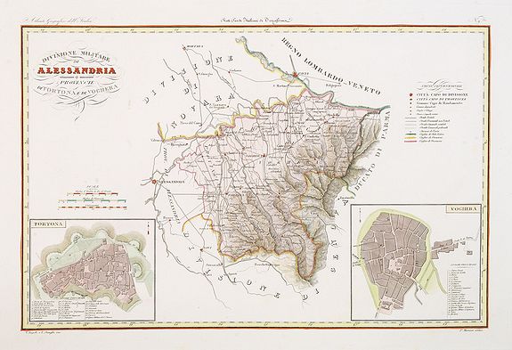 STANGHI, V., Divisione Militare di Alessandria.Tortona / Voghera., antique map, old maps