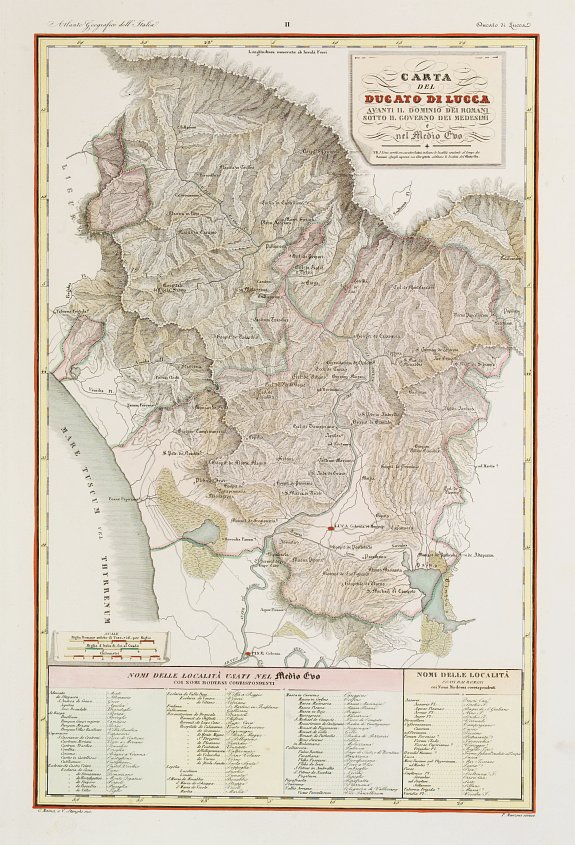 STANGHI,V., Ducato di Lucca., antique map, old maps