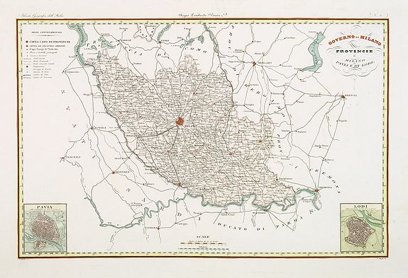 STANGHI, V., Governo di Milano / Provincia di Pavia e Lodi., antique map, old maps