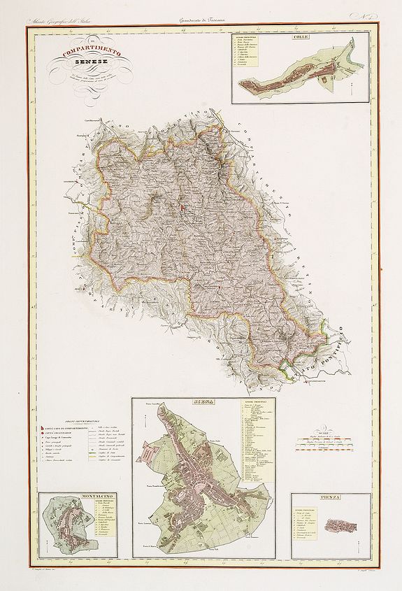 STANGHI, V., Compartimento Senese., antique map, old maps