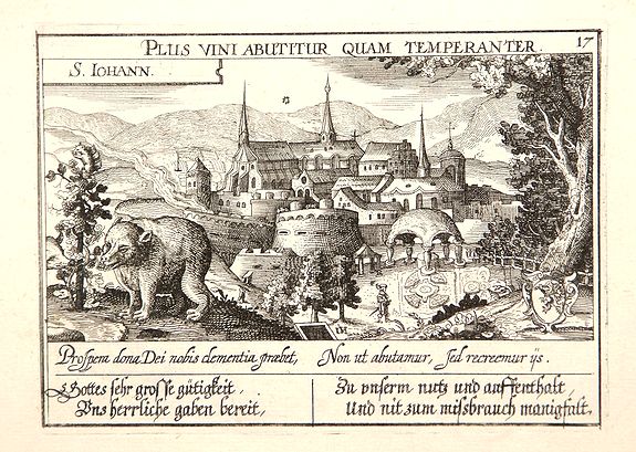 MEISNER, D., S. Iohann. Plus vini abutitur quam temperanter., antique map, old maps