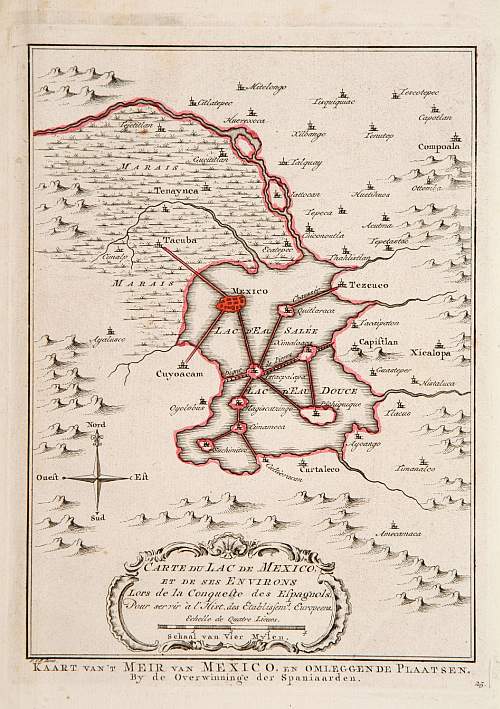 HARREVELT,E.van/ CHANGUION,D.J., Carte du Lac de Mexico et de ses Environs., antique map, old maps