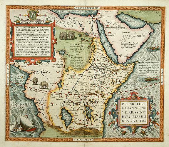 ORTELIUS,A., Presbiteri Iohannis Sive Abissinorum Imperii Descriptio., antique map, old maps