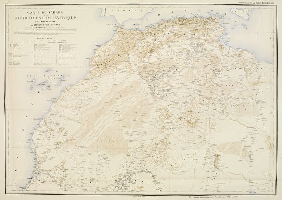 MISSIONS CATHOLIQUES, Carte du Sahara et du Nord Ouest de l'Afrique., antique map, old maps