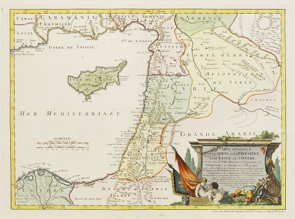 DELAMARCHE / DE L'ISLE,J.N., Carte Générale de la Syrie / Palestine / Isle de Chypre.., antique map, old maps
