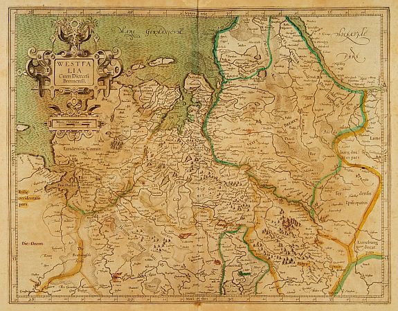 MERCATOR,G., Westfalia Cum Dioecesi Bremensi., antique map, old maps