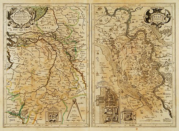 MERCATOR,G., Murs Comitatus., antique map, old maps