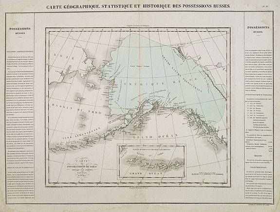 BUCHON, J.A., Carte des Possessions Russes., antique map, old maps