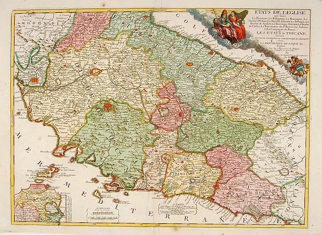NOLIN,J.B., Etats de l'Eglise qui sont le Ferrarois, le Bolognois.., antique map, old maps