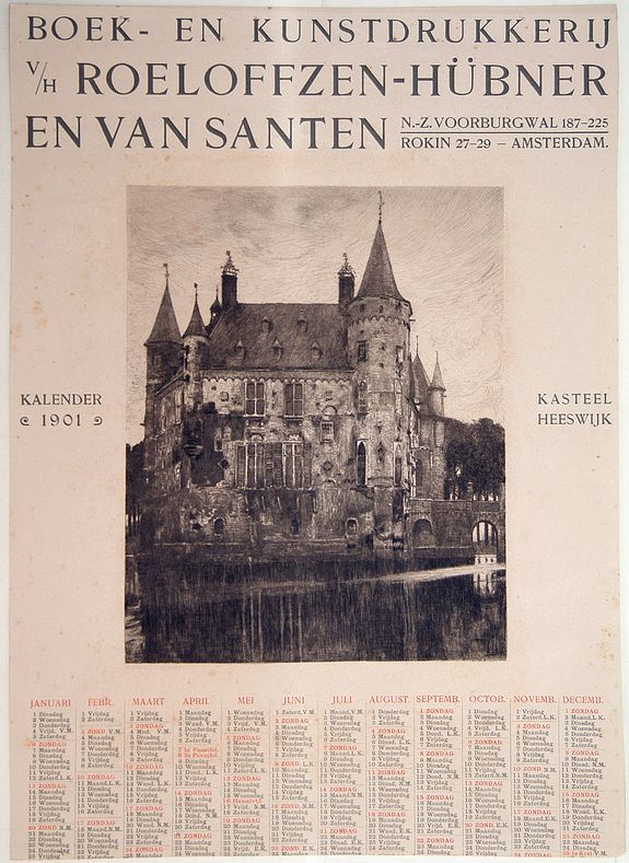 WENCKEBACH, L.W.R., Kasteel Heeswijk., antique map, old maps