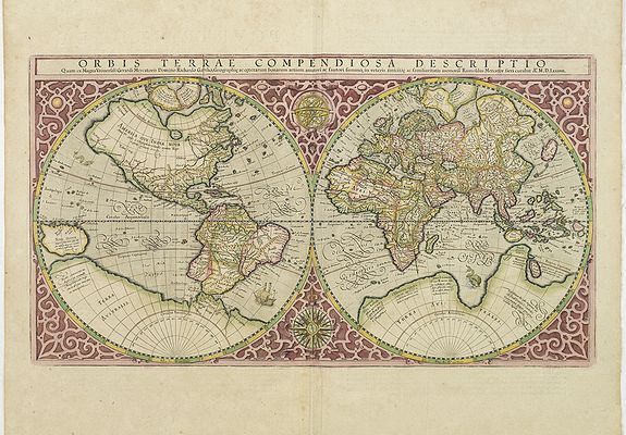 MERCATOR, R., Orbis Terrae Compendiosa Descriptio., antique map, old maps