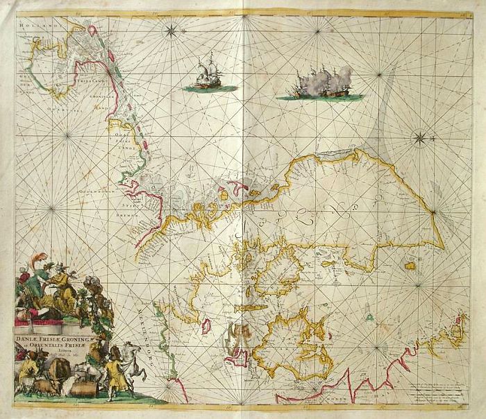 DE WIT,F., Daniae, Frisiae, Groningae et Orientalis Frisiae.., antique map, old maps