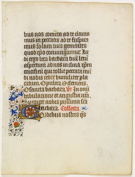 BOOK OF HOURS, Manuscript leaf on vellum., antique map, old maps