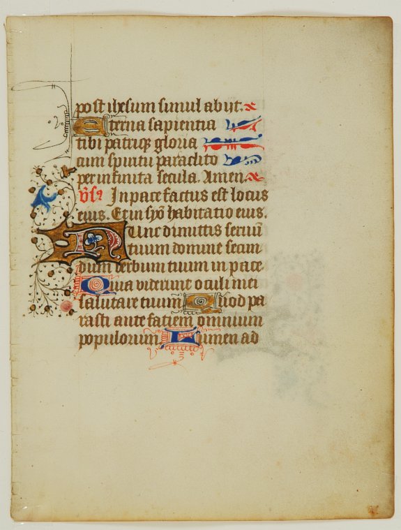 BOOK OF HOURS, Manuscript leaf on vellum., antique map, old maps