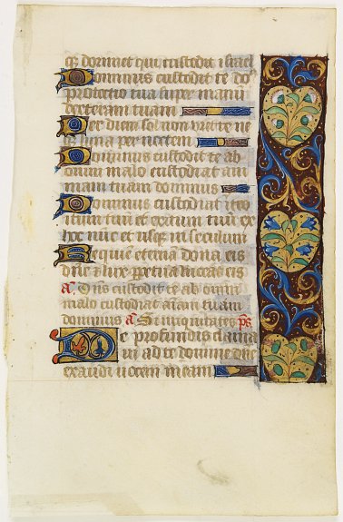 BOOK OF HOURS., Leaf on vellum from a manuscript Book of Hours., antique map, old maps