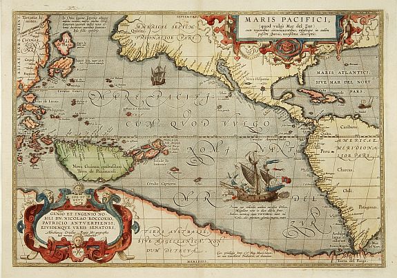 ORTELIUS,A., Maris Pacifici., antique map, old maps
