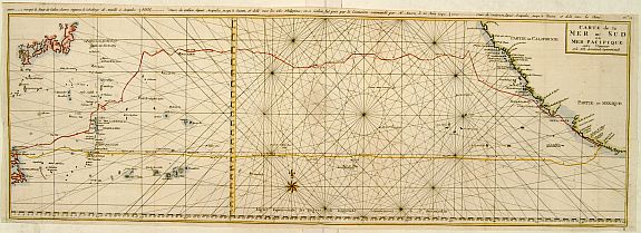 ANONYMOUS., Carte de la Mer du Sud ou Mer Pacifique.., antique map, old maps