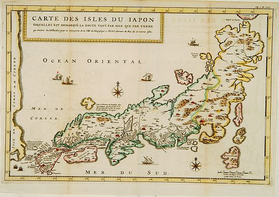 TAVERNIER,J.B., Carte des Isles du Japon Sequels est remarque la Route.., antique map, old maps