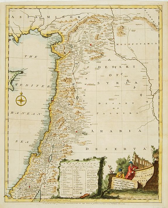 JEFFERYS,T., A map of the Holy Land and Syria., antique map, old maps
